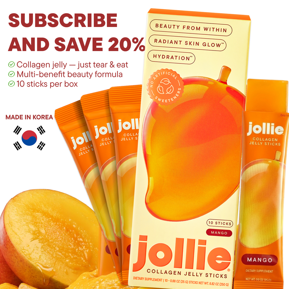 JOLLIE Collagen Jelly Sticks (3 Flavors)